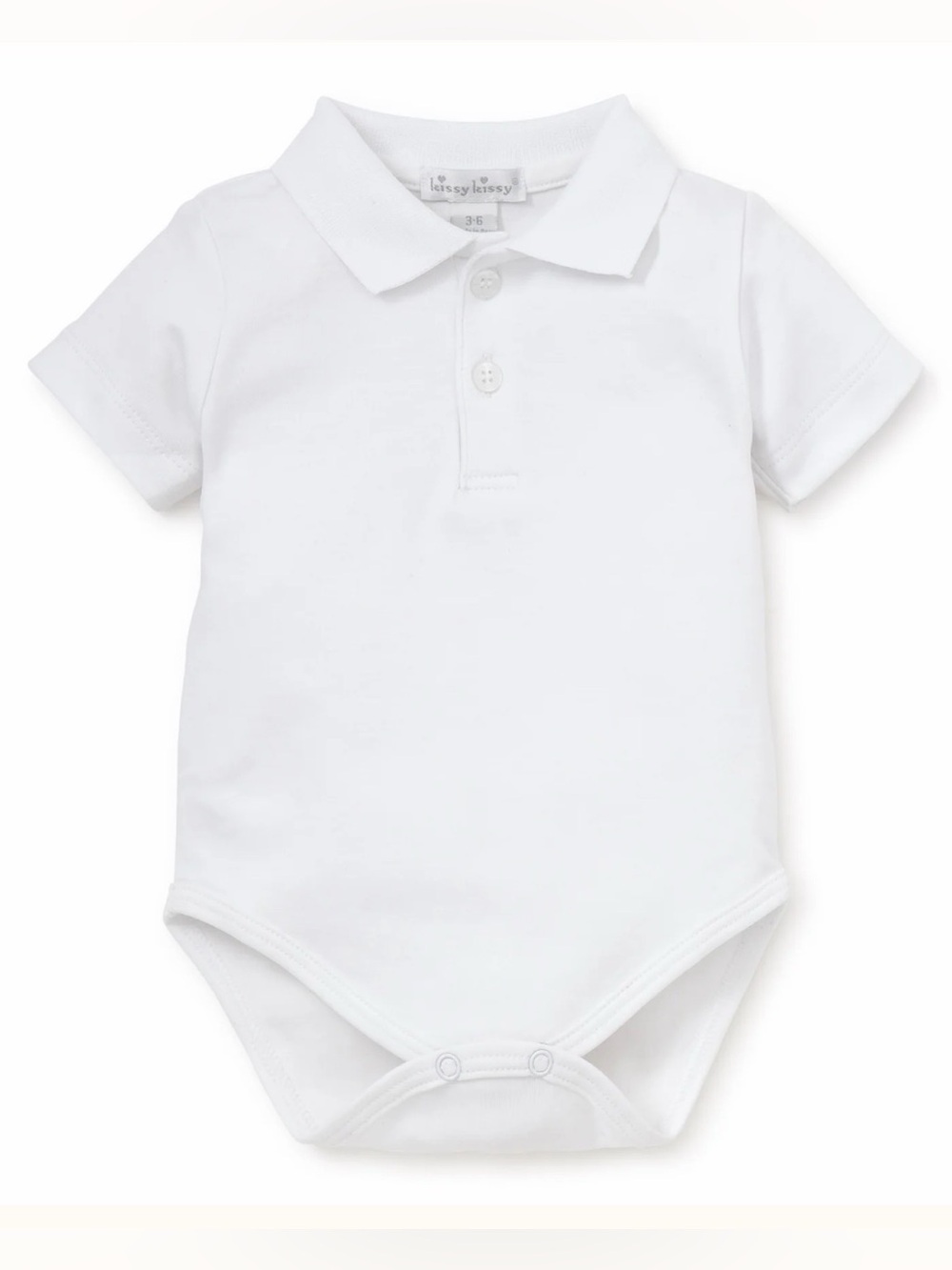 Kissy Kissy White Kissy Basics S/S Knit  Collar Bodysuit. Size 9 Months